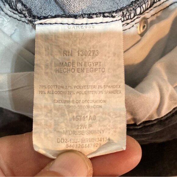 Riders By Lee Women's Jeans 22W Black Denim Mid Rise Skinny Classic Casual Y2K - Picture 16 of 16